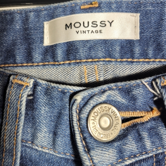❤️ 3 For $35 Moussy mid rise straight leg skinny ankle jeans distressed 24 25 - Picture 11 of 12